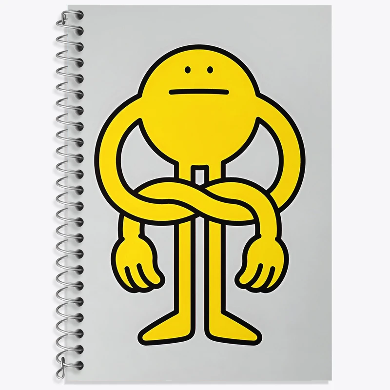 دفتر زبان 50 برگ خندالو مدل سه خط طرح شکلک بامزه کد N2937