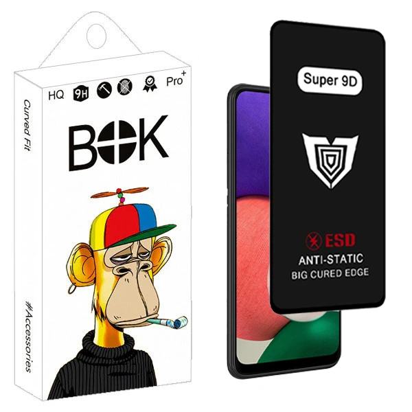 محافظ صفحه نمایش بوک مدل Super 9D Guard مناسب برای گوشی موبایل سامسونگ Galaxy a22