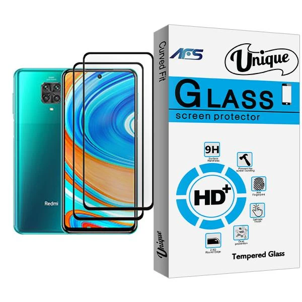 محافظ صفحه نمایش ای اف اس مدل Unique Glass MIX002 مناسب برای گوشی موبایل شیائومی Redmi Note 9 Pro بسته دو عددی