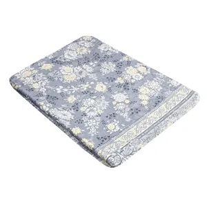 روفرشی مدل مخمل شانل کشدار کد R-1018 زمینه طوسی