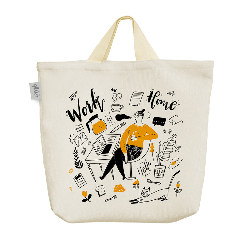 ساک خرید خندالو مدل work time کد 1869