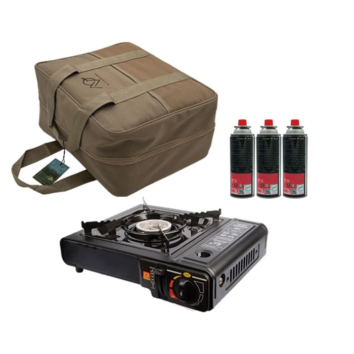 عکس شماره 10 : اجاق گاز سفری مدل vilocamp به همراه کیف و کپسول مجموعه 5 عددی