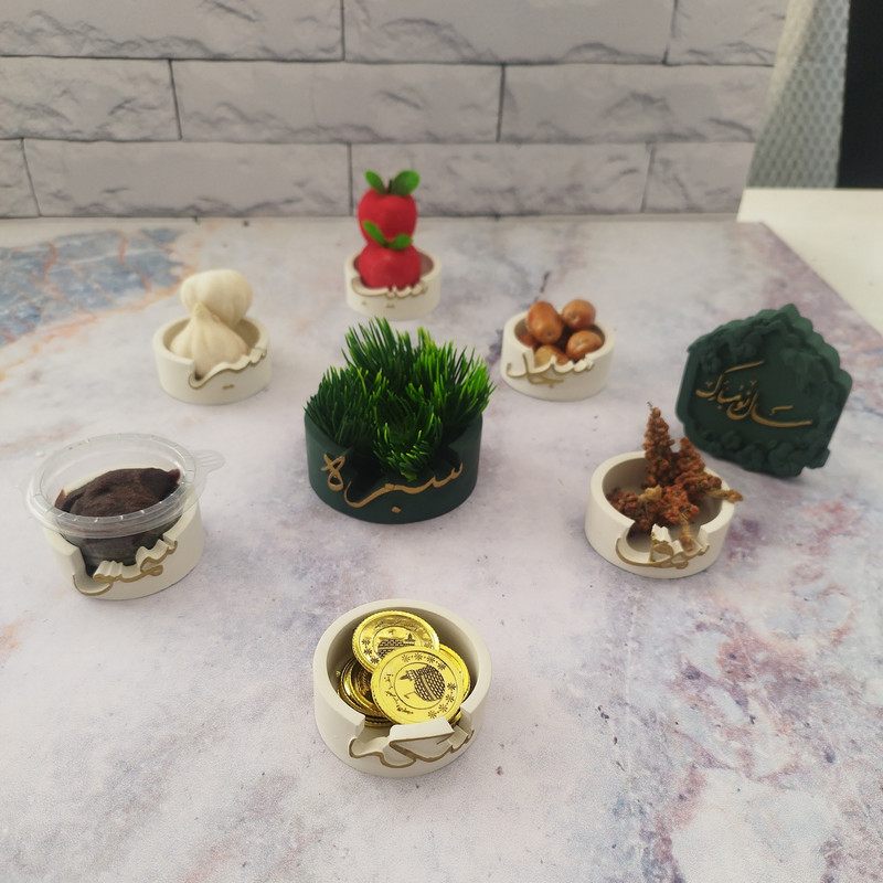 مجموعه ظروف هفت سین 8 پارچه مدل نوروز