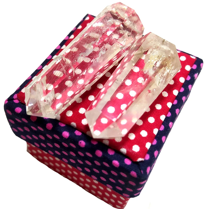 عکس شماره 2 : سنگ راف کوارتز مدل منشور طرح کریستال مجموعه 2 عددی