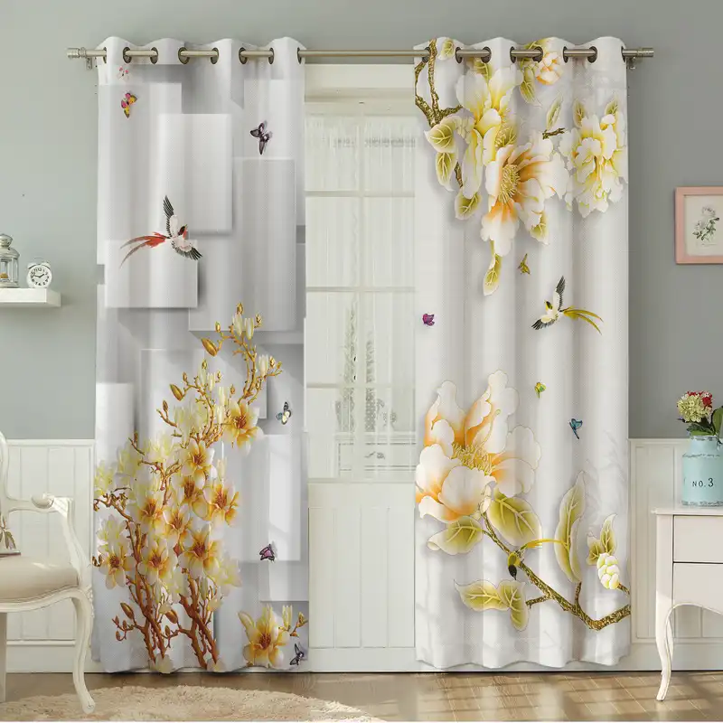 پرده نیروانا طرح گل مدل مخمل کد 5000 سایز 140×280 سانتی متر