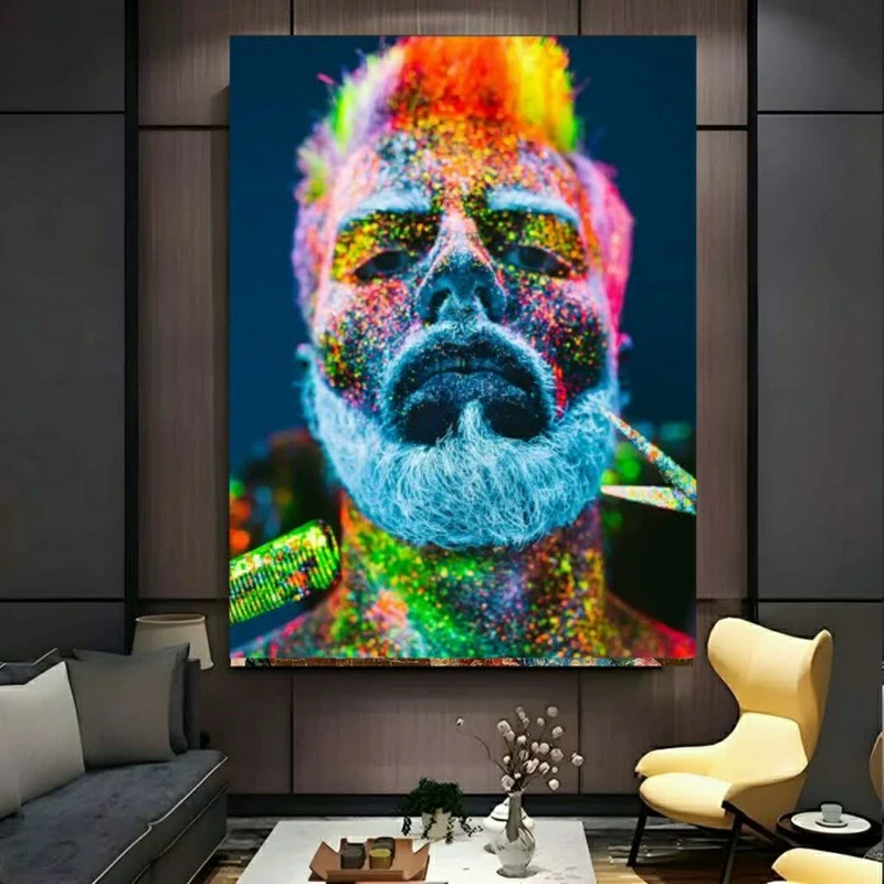 استیکر طرح آرایشگاه مدل نئونی رنگارنگ کد BK24930