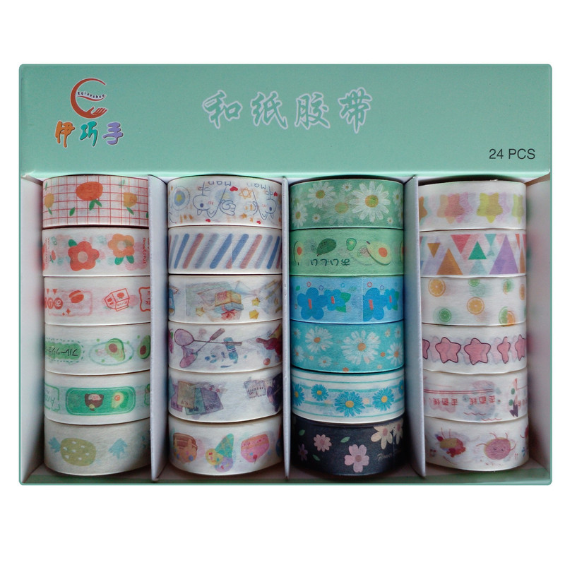 چسب کاغذی مدل واشی کد E22 عرض 1.5 سانتی متر بسته 24 عددی