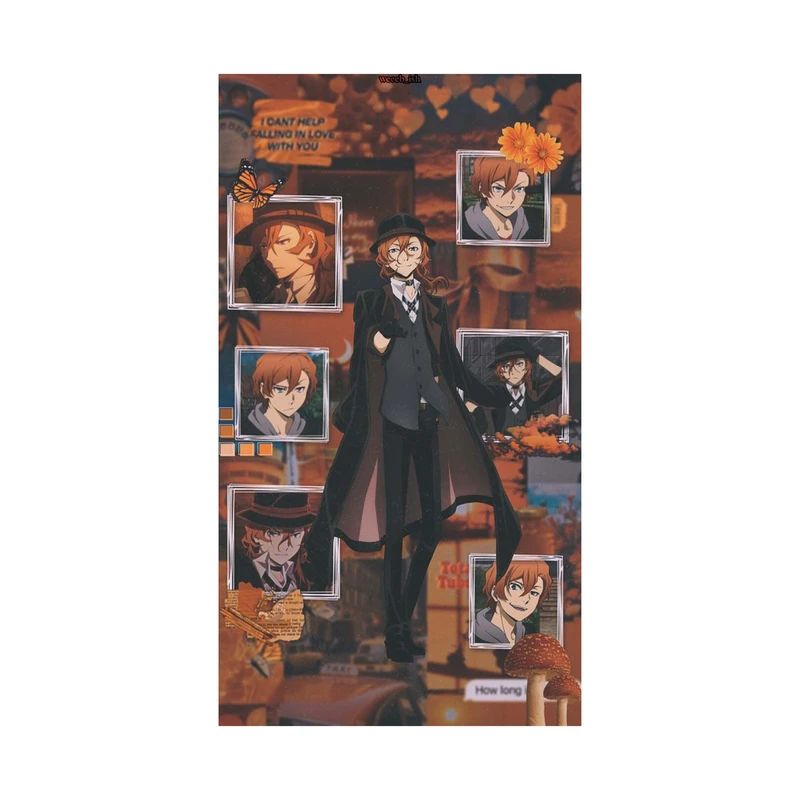 استیکر لپ تاپ و موبایل مدل انیمه طرح سگ‌های ولگرد بانگو چویا ناکاهارا Bungo Stray Dogs Chuya Nakahara کد 3208