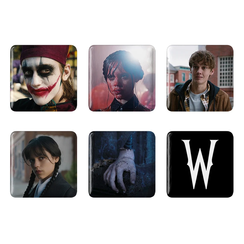 مگنت خندالو طرح سریال ونزدی Wednesday کد 1606B مجموعه 6 عددی