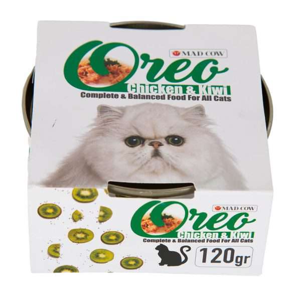 کنسرو غذای گربه مدکاو مدل مرغ و کیوی وزن 120 گرم