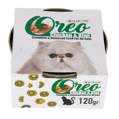 کنسرو غذای گربه مدکاو مدل مرغ و کیوی وزن 120 گرم