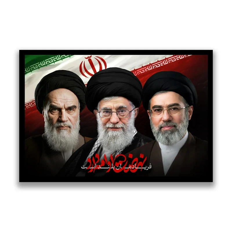تابلو نوری بکلیت طرح رهبر شهید آیت الله خامنه ای مدل B-s10553 فریم مشکی