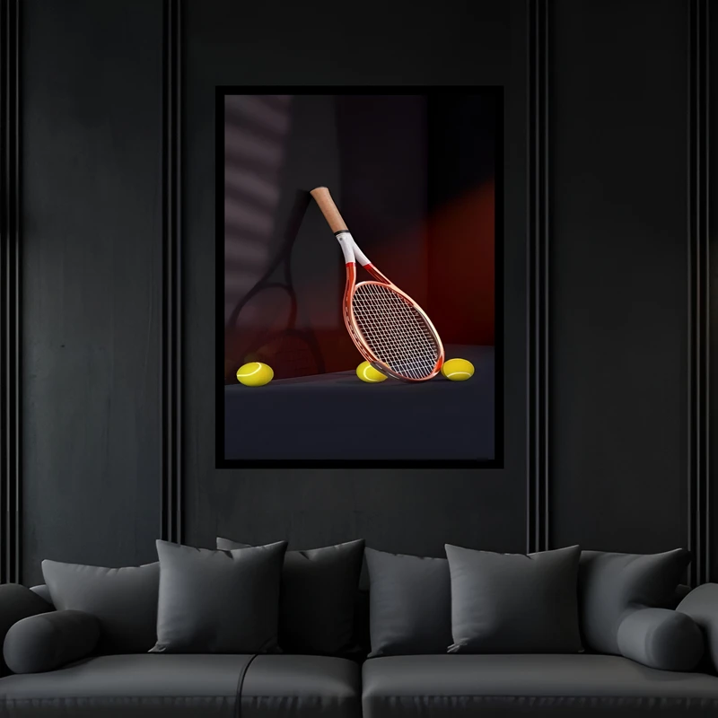 تابلو بکلیت طرح ورزشی توپ تنیس مدل B-bu7172 فریم مشکی