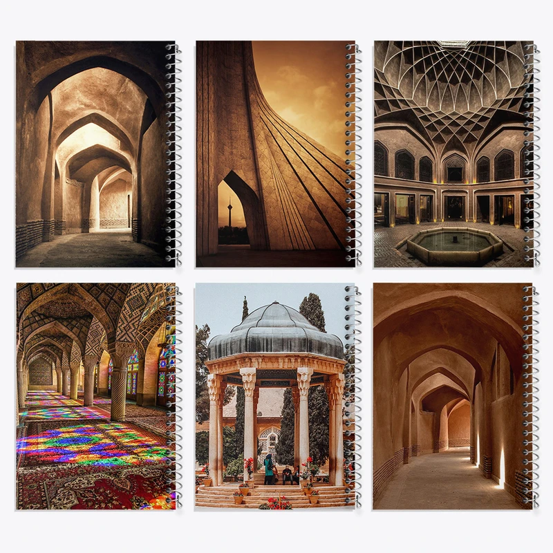 دفتر مشق 50 برگ خندالو طرح اماکن تاریخی ایران کد 932 مجموعه 6 عددی