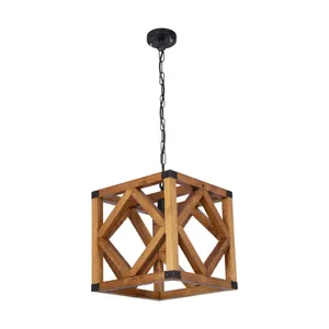 چراغ آویز ای دی ام وود مدل چوبی مشبک کد W-560