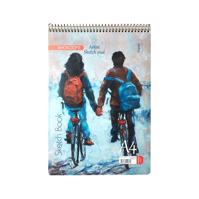  دفتر طراحی 50 برگ شکوفه مدل A4-riding a bike 