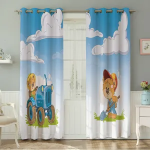 پرده نیروانا طرح کودک  مدل مخمل کد 8293 سایز 140×280 سانتی متر