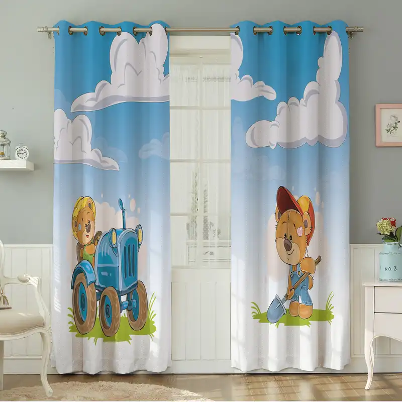 پرده نیروانا طرح کودک  مدل مخمل کد 8293 سایز 140×280 سانتی متر