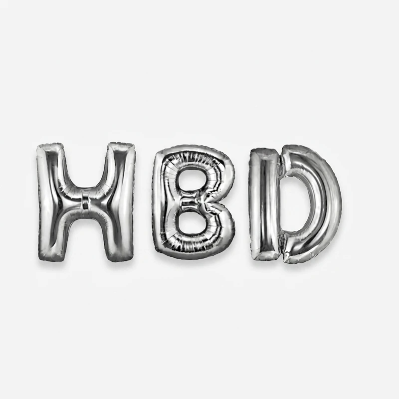 بادکنک فویلی طرح تولد مبارک مدل HBD مجموعه 3 عددی
