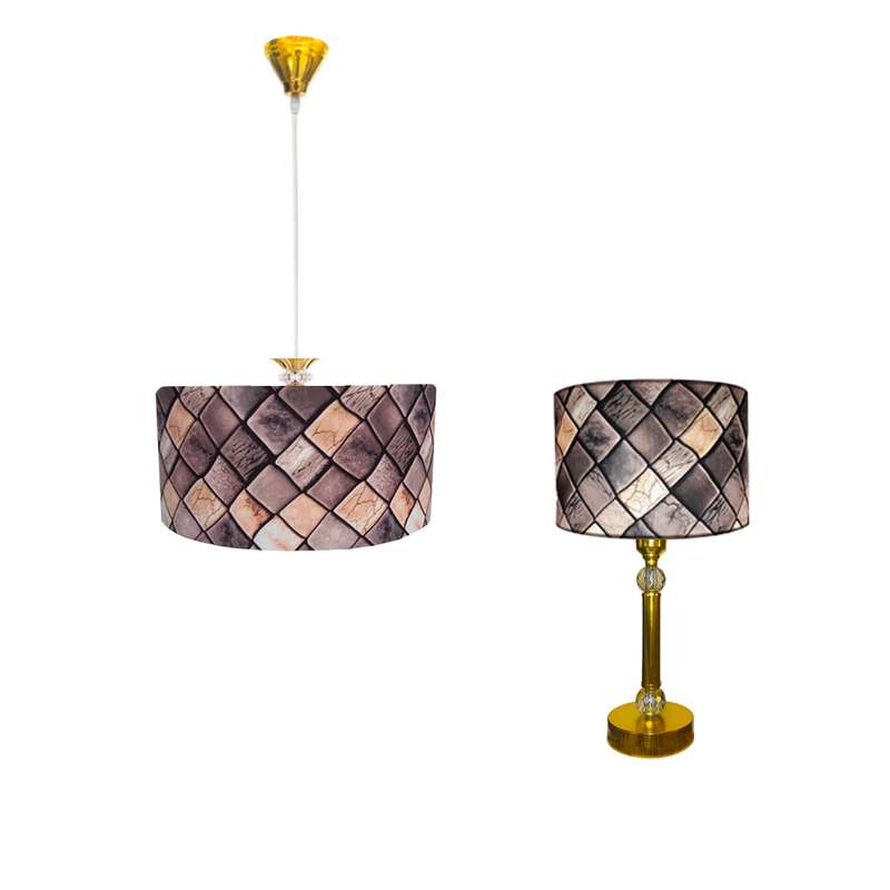 چراغ آویز مدل star.cp11 به همراه آباژور رومیزی