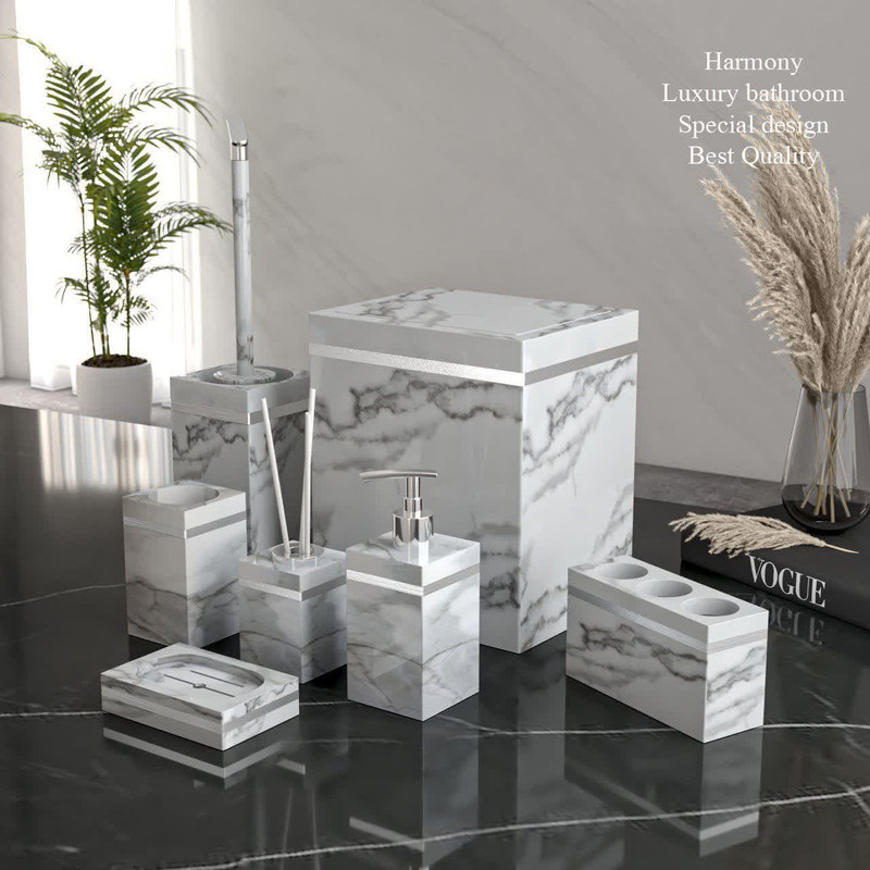 ست سرویس بهداشتی 7 پارچه هارمونی مدل رویا ماربل HA کد TP767