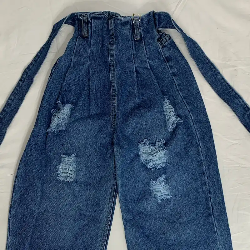 شلوار جین دخترانه مدل کمربند دار