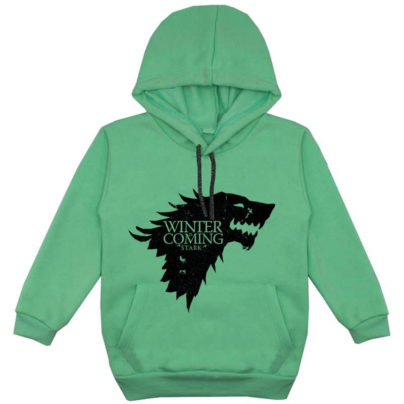 هودی پسرانه مدل گرگ F72 رنگ سبز