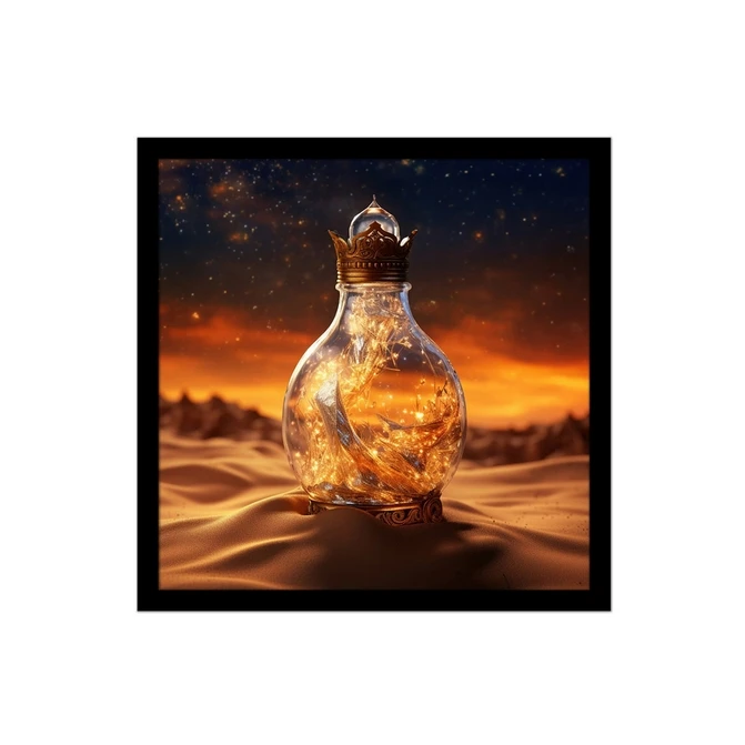 تابلو نوری بکلیت طرح بطری شیشه ای دکوری مدل B-MID-16039