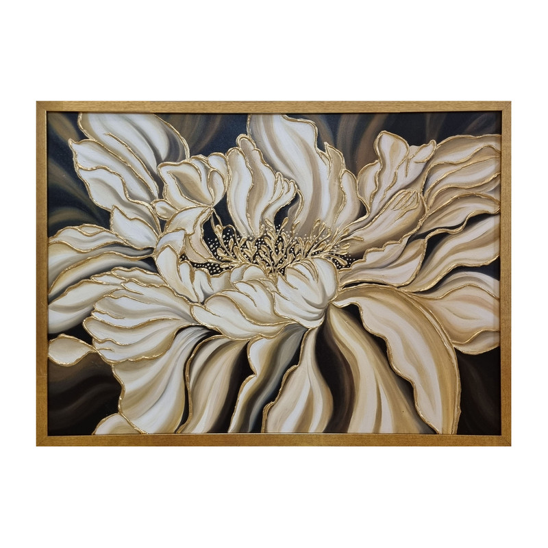 تابلو نقاشی ورق طلا مدل برجسته طرح گل