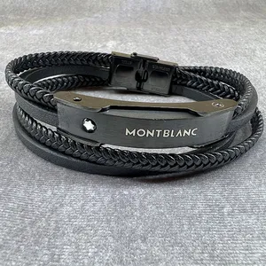 دستبند مردانه مدل چرم دور پیچ کد 49208