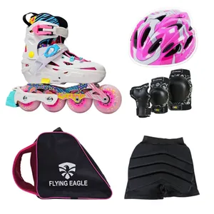 اسکیت کفشی فلاینگ ایکل مدل NADIA سایز 37-33 به همراه کلاه و لوازم ایمنی و کیف و شلوارک اسکیت