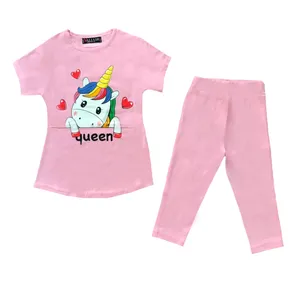 ست تی شرت و شلوارک دخترانه مدل queen