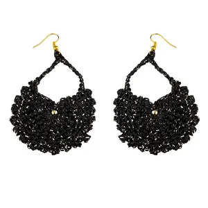 گوشواره دست دوز زنانه مدل قلاب بافی کد Gosh - 010