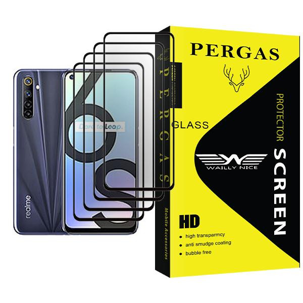 محافظ صفحه نمایش وایلی نایس مدل Pergas Glass MIX004 مناسب برای گوشی موبایل ریلمی 6S بسته چهار عددی