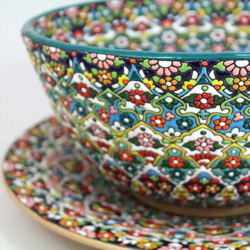 ست کاسه و بشقاب میناکاری کد XL