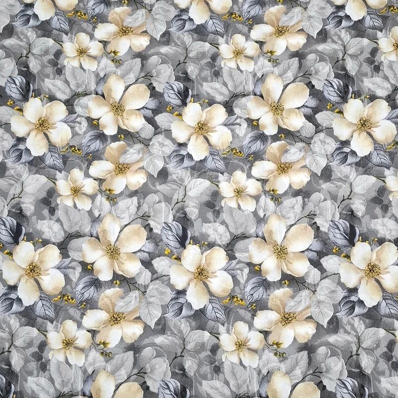 پارچه ملحفه عرض 1.96 متر مدل نسترن رنگ طوسی