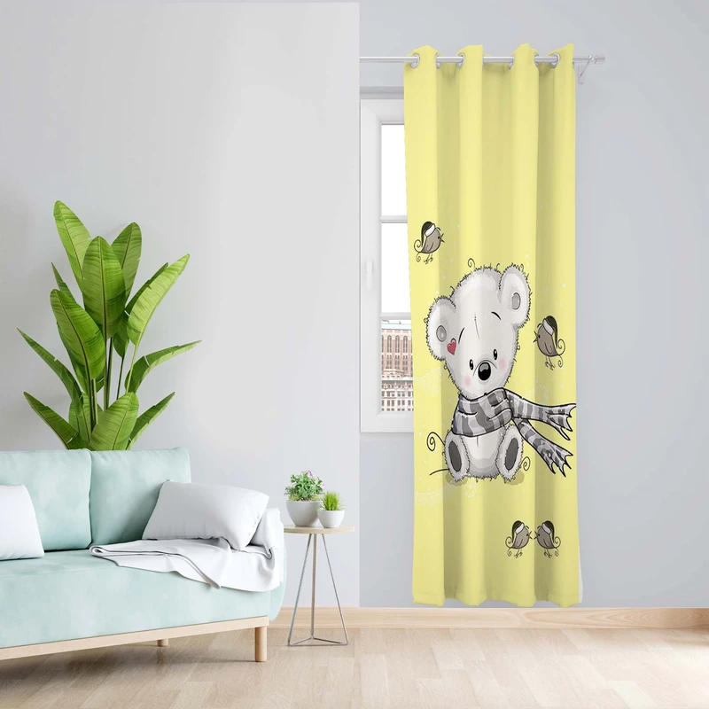 پرده طرح کارتونی مدل مخمل پانچی کد 5620R z سایز 140x200 سانتی متر