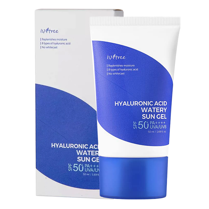 ژل ضد آفتاب بدون رنگ ایزنتری SPF 50 مدل هیالورونیک اسید مناسب پوستهای خشک و حساس حجم 50 میلیلیتر