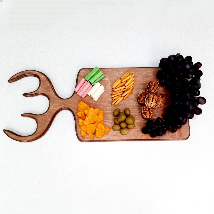 تخته گوشت مدل چوبی طرح شاخ گوزنی کد 01