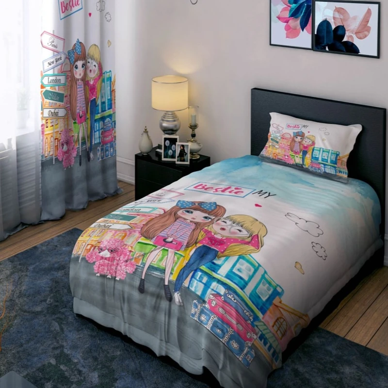 سرویس خواب تک نفره 4 تکه مدل دخترانه کد ۱۱۳۷