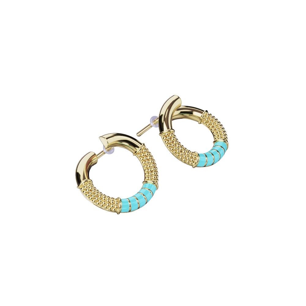 گوشواره میخی طلا 18 عیار زنانه گلدم مدل E211028