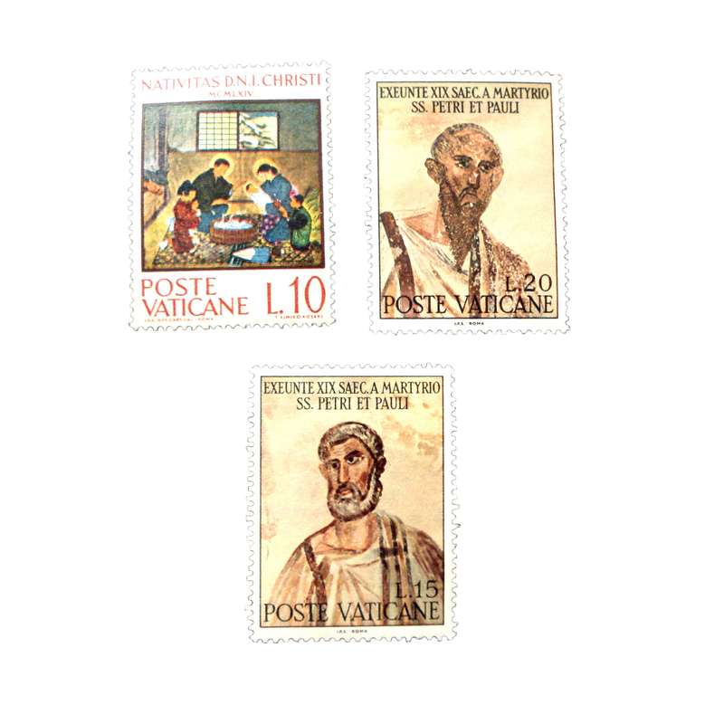 تمبر یادگاری مدل مشاهیر واتیکان کد DS2019 مجموعه 3 عددی