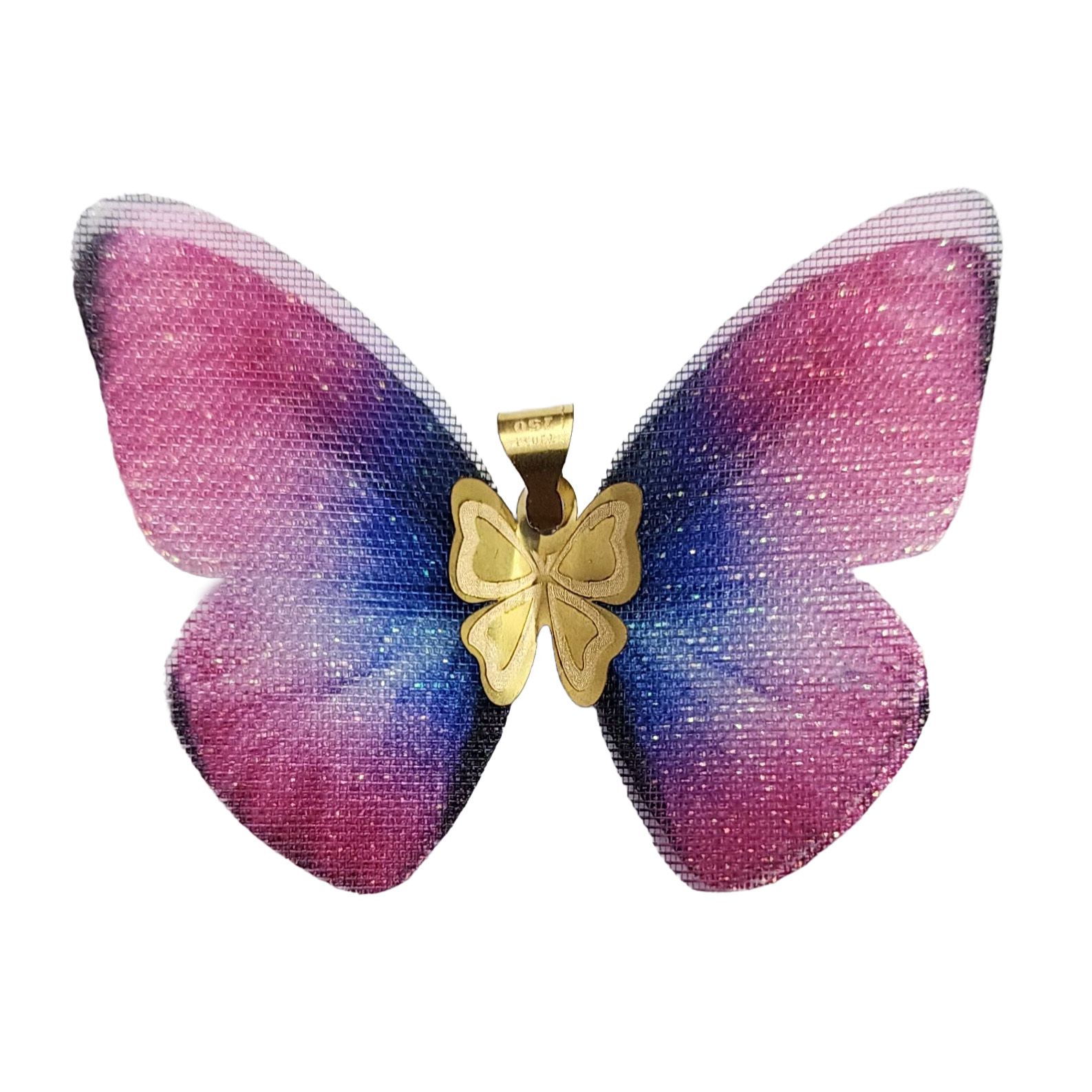 آویز گردنبند طلا 18 عیار زنانه وی وی گلد گالری مدل پروانه ای کد PBLS2255 -  - 1