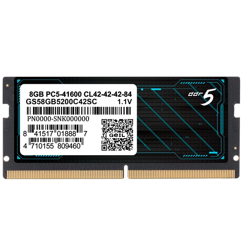 رم لپ‌تاپ DDR5 تک کاناله 5200 مگاهرتز CL۴2 گیل مدل GS58GB5200C42SC DDR5 8GB/5200