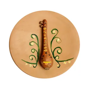 بشقاب سفالی دیوارکوب طرح تار