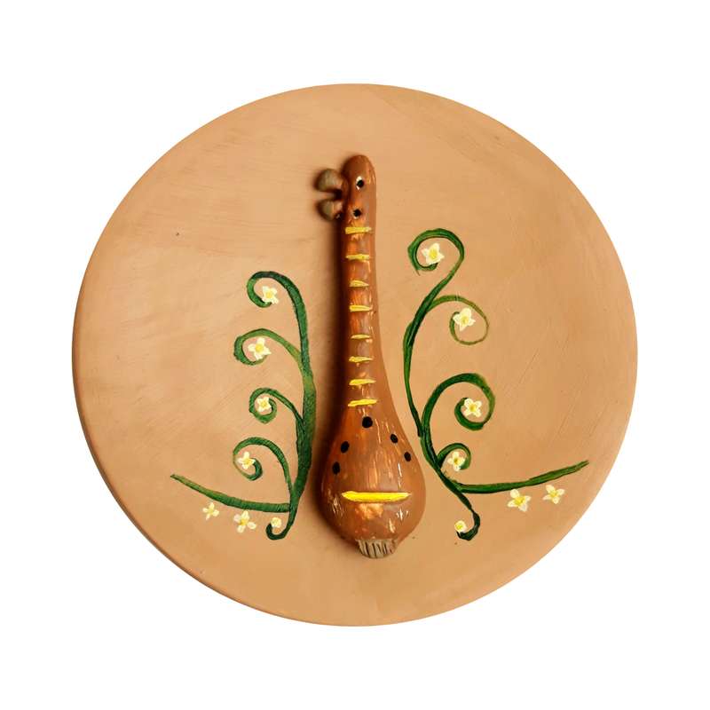 بشقاب سفالی دیوارکوب طرح تار