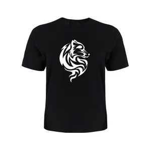 تی شرت آستین کوتاه پسرانه مدل WOLF کد P041 رنگ مشکی
