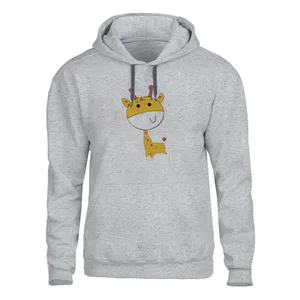 هودی مردانه مدل زرافه کوچولو کد SH28 رنگ طوسی