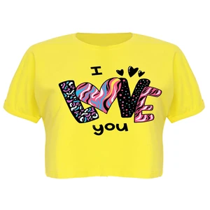 کراپ‌تاپ آستین کوتاه زنانه مدل LOVE  کد P22 Y