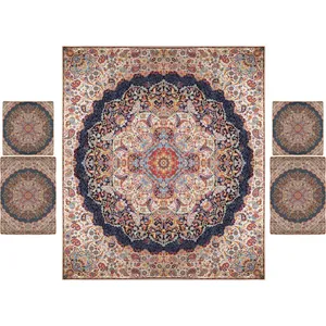  ست 5 تکه روتختی ترمه نگین خاتم طرح اردیبهشت کد SRM